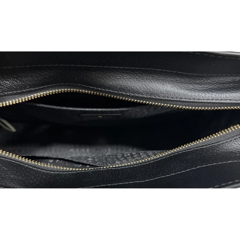 Kate Spade Caley Grove Street Pebble Leather Black White Satchel Crossbody Bag